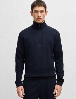 BOSS Sweatshirt Structure 1/4 Zip mit feiner Struktur