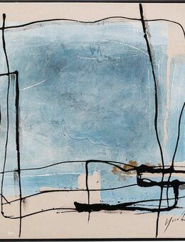 Kare Design Bild mit Rahmen Gerahmtes Bild Dust Blau