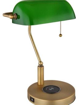 GLOBO LIGHTING Schreibtischlampe ANTIQUE, ohne Leuchtmittel, Klassische Schreibtischleuchte, Antik-look Tischleuchte, Bankerlamp