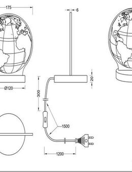 Reality Leuchten LED Tischleuchte Globe, Farbwechsel, LED fest integriert, Farbwechsler, Tischlampe, Weltkugel Design, Acrylplatte, Lichtfarbe einstellbar