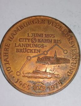 Medaille 10 Jahre Hamburger Verkehrsverbund 1965 1975 DB - Hamburg Wandsbek