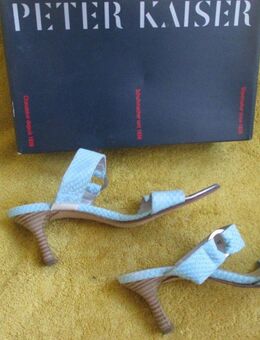 NEU * Pin-up Style * Echt- Leder * High Heels * Pantoletten * Slipper * Sandaletten * Sandalen * Schuhe "Peter Kaiser" Gr. 37,5 * 37½ * 4½ * aqua- türkis * - Riedlingen