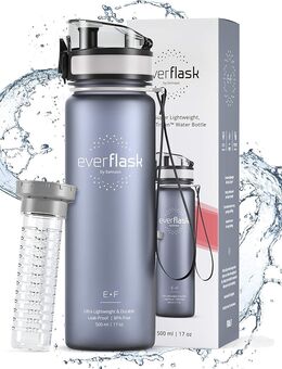 BeMaxx Trinkflasche Tritan EVER FLASK Früchtebehälter 500ml grau - Birkenfeld (Baden-Württemberg)