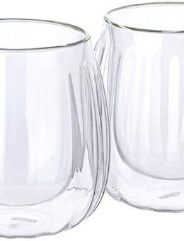 Mulex Latte-Macchiato-Glas Mulex Gläser Set Manhattan, Borosilikatglas, doppelwandig, ideal f. Kaffee, Cappuccino, Latte Macchiatto, 2tlg