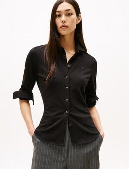 Tommy Hilfiger Poloshirt 1985 SLIM PIQUE BTN DOWN LS mit Polokragen und Label Baumwollmischung, slim fit