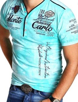 behype T-Shirt EXTEND mit sportiven Prints & Stickerei