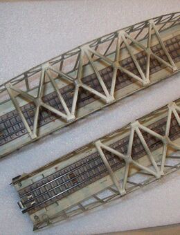 Märklin h0 Metallbrücke Bogenbrücke 367/2 36cm 1948-56 später 7163 2 Stück durchgehender Mittelleiter - Lübeck