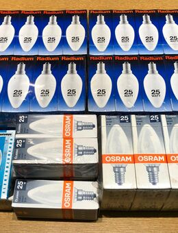 55 x Osram- Radium Glühlampe 25W Kerzen CLASSIC E14 matt - Brühl Zentrum