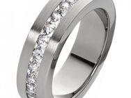Damenring Titanring DT041 mit umlaufenden Zirkonias - Aholming
