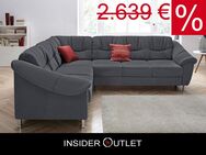 Ecksofa 244x264cm Grau Schlaffunktion Federkern Luxus-Microfaser - Köln