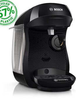 TASSIMO Kapselmaschine happy friendly TAS102E, über 70 Getränke, platzsparend, nachhaltig, geeignet für alle Tassen, Wassertank 0,7 L, schwarz