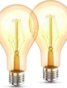 B.K.Licht LED-Leuchtmittel BK_LM1404 LED Leuchtmittel 2er Set E27 A75, E27, 2 St., Warmweiß, 2.200 K Edison Vintage Glühbirne Filament