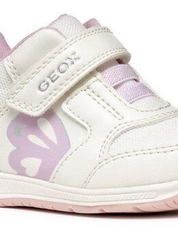 Geox B RISHON GIRL Lauflernschuh, Klettschuh, Mädchenschuh mit feinem Glitzer und Schmetterlings Motiv