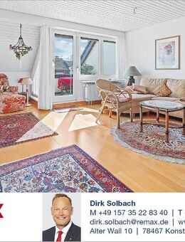 Schöne 2,5-Zi.-Dachgeschosswohnung mit Südloggia in zentraler Lage - Konstanz