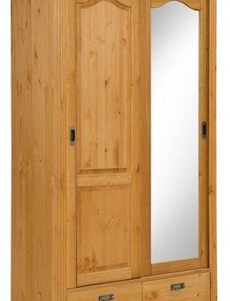 Home affaire Schiebetürenschrank Konrad (B/H/T ca. 111/207/64 cm) Breite 111 cm, aus massiver, FSC®-zertifizierter Kiefer