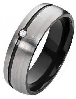 Damenring Titanring DT056 mit Zirkonia und gratis Gravur - Aholming