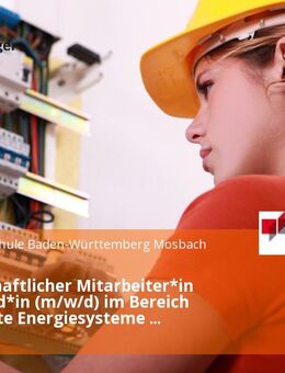 Wissenschaftlicher Mitarbeiter*in Doktorand*in (m/w/d) im Bereich intelligente Energiesysteme (VINES) - Mosbach