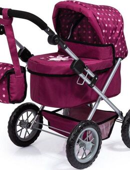 Bayer Puppenwagen Trendy, bordeaux, mit Wickeltasche