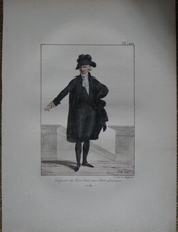 Lithografie - koloriert : Depute du Liers - Etat , aux Etats Generaux . 1789 , Nummer 285 , Frankreich , Blatt 35cm x 25cm , M33 - Görlitz