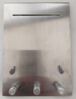 SCHLÜSSELBRETT aus VA Metall gebürstet 155x115mm - Zwickau