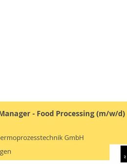Area Sales Manager - Food Processing m/w/d - Schechingen