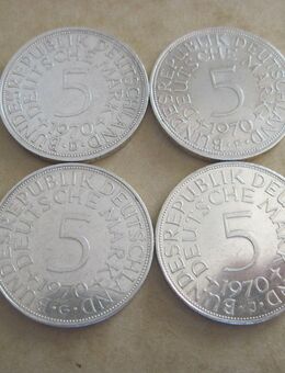 Silbermünzen 4 x 5 DM 1970 D F G J Deutsche Mark , Silberadler, 625er Silber - Schwanewede