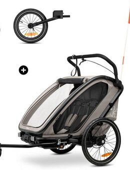 Hauck Fahrradkinderanhänger Bike N Walk Duo, für 2 Kinder, inkl. Deichsel