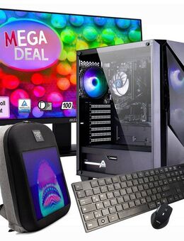 GAMEMAX MegaDeal Striker SET2591 PC-Komplettsystem (27", AMD Ryzen 5 5600G, Radeon Graphics on Board, 32 GB RAM, 1000 GB SSD, Windows 11 + MSI PRO MP273A Monitor, 69cm (27)