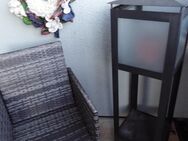 Kerzenleuchter outdoor Höhe 120 cm Metall schwarz Milchglas - Aachen