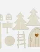 Weihnachten Winter Woodland Winter Woodland Holzdekorationsset in 24536