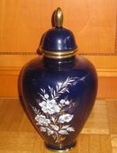 Echt Kobalt Handarbeit - Vase mit Deckel in 46242