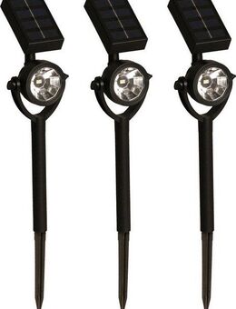 Luxform Gartenstrahler Solar-Erdspießleuchte - Zamora - 3 Stück - LED, LED fest integriert, Solarbetrieben