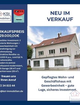 Gepflegtes Wohn- und Geschäftshaus mit Gewerbeeinheit - gute Lage, sicheres Investment. - Neukieritzsch