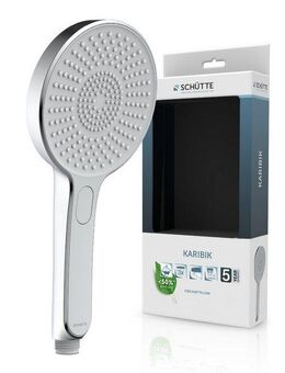 Schütte Handbrause KARIBIK, 3-fach verstellbar, mit Antikalknoppen, wassersparend, eckig
