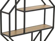 ACTONA GROUP Wandregal, Metallgestell, 2 Einlegeböden, Achteckform und asymmetrischen Details