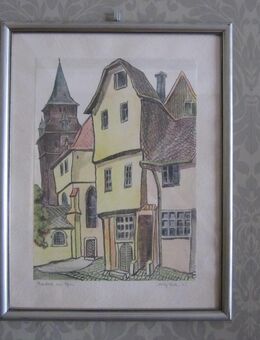 Adolf Röder Wuppertal Barmen schöne Zeichnung Braubach am Rhein von 1935 Galerie palette im Röderhaus Barmen - Wuppertal