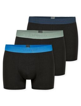 Schiesser Boxershorts 95/5 Multipacks (3er Pack) mit farblich abgesetztem, sportlichem Logo-Webgummibund