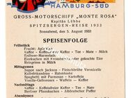 Postkarte, AK, Speisekarte, Spitzbergen-Reise 1933 - Bötzingen