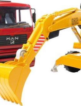Bruder® Spielzeug-Kipper MAN TGA Kipper mit Bagger 39 cm (02751), Made in Europe