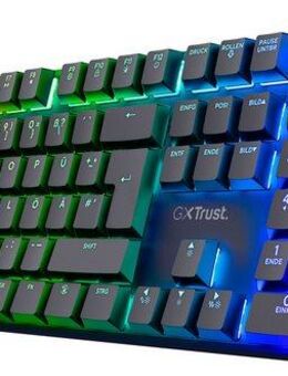 Trust GXT 868 Torix Gaming-Tastatur (kabellose mechanische, QWERTZ Layout, RGB Huano Switches Flache Tasten)