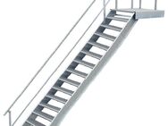 16 Stufen + Podest Treppe Geländer links B 100 cm H 282 - 350 cm - Hamminkeln