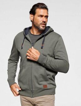 Man's World Kapuzensweatjacke mit kontrastfarbigem Innenfutter