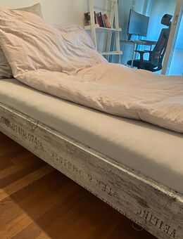 Rauch Designer Bett Sumatra - Vintage Grau / Weiß - 160 x 200cm inkl. Lattenrost - München