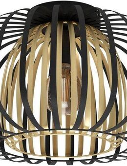 EGLO Deckenleuchte ENCINITOS, Leuchtmittel wechselbar, ohne Leuchtmittel, Deckenleuchte, in Schwarz und Messing-Gebürstet, Lampe, E27, Ø 45 cm