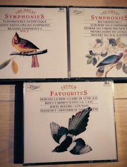 9 Klassik CD zus. 5,- Beethoven Mozart Dvorak Brahms Bizet Debussy Ravel Schubert Mendelssohn-Bartholdy Tchaikovsky Saint-Saens - Flensburg