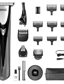 Wahl Multifunktionstrimmer Elite Groom, 20-teiliges Akku-Körperpflegeset, T-Klinge, Lithium-Ionen Technologie, Ladestation, USB-Ladung