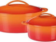 GSW Topf-Set Orange Shadow, Gusseisen (Set, 4-tlg., 1x Kochtopf Ø 24 cm, 1 x Bräter 32x25 cm, je mit Deckel), Induktion
