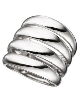 JOBO Silberring Breiter Mehrfach-Ring, 925 Silber rhodiniert