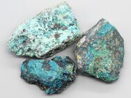 Mineralien Edelsteine Deko – 3 schöne große CHRYSOKOLL Roh- Steine 668g Peru ( Min 6 ) - Colditz