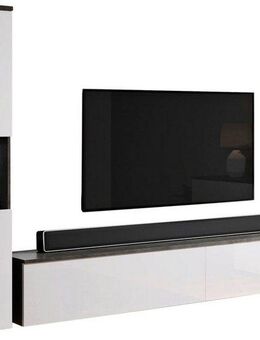 INOSIGN Wohnwand PARIS, Vitrine Türanschlag links/rechts wechselbar, (Komplett-Set, 3-St), grifflose Design, stehend und hängend montierbar